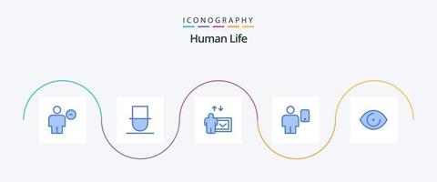 menselijk blauw 5 icoon pak inclusief oog. menselijk. gebruiker. apparaat. avatar vector