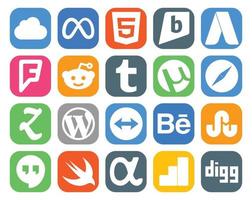 20 sociaal media icoon pak inclusief struikelen over teamviewer tumblr cms zootool vector