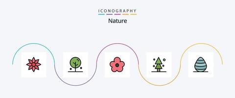 natuur lijn gevulde vlak 5 icoon pak inclusief Pasen. sparren. natuur. natuur. Cadeau vector