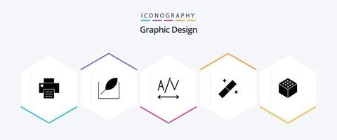 ontwerp 25 glyph icoon pak inclusief . ontwerp. rand vector