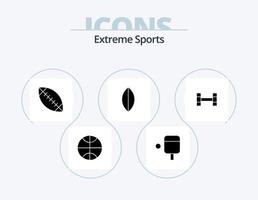 sport glyph icoon pak 5 icoon ontwerp. . surfen. vector