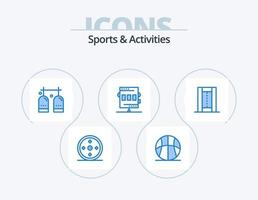 sport- en activiteiten blauw icoon pak 5 icoon ontwerp. spel. atletiek. recreatie. activiteiten. gas- vector