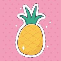tropische ananas patch mode sticker decoratie kentekenpictogram vector