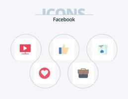 facebook vlak icoon pak 5 icoon ontwerp. kaart. liefde. monitor. stemmen. hand- vector
