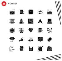 voorraad vector icoon pak van 25 lijn tekens en symbolen voor sieraden mode factuur kroon moederbord bewerkbare vector ontwerp elementen