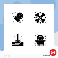 4 thematisch vector solide glyphs en bewerkbare symbolen van supermarkt bad bot halloween terug bewerkbare vector ontwerp elementen