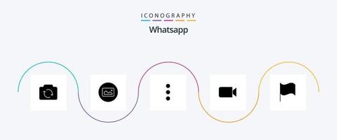 WhatsApp glyph 5 icoon pak inclusief ui. eenvoudig. app. ui. beeld vector