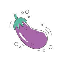 gezonde voeding voeding dieet biologische verse aubergine pictogram vector