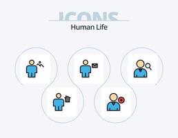 menselijk lijn gevulde icoon pak 5 icoon ontwerp. profiel. brief. controles. menselijk. lichaam vector