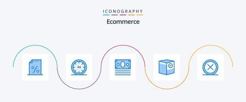 ecommerce blauw 5 icoon pak inclusief Verzenden. e. nacht. handel. boodschappen doen vector