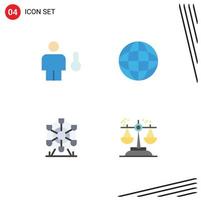 4 thematisch vector vlak pictogrammen en bewerkbare symbolen van avatar park menselijk aardrijkskunde Canada bewerkbare vector ontwerp elementen