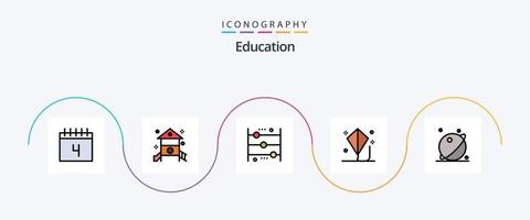 onderwijs lijn gevulde vlak 5 icoon pak inclusief Speel. plezier. Speel. kind. tellen vector