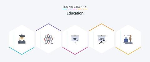 onderwijs 25 vlak icoon pak inclusief brief. eriet. onderwijs. inkt. onderwijs vector