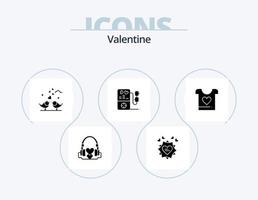 Valentijn glyph icoon pak 5 icoon ontwerp. bruid. dag. liefde. valentijnskaarten. hart vector