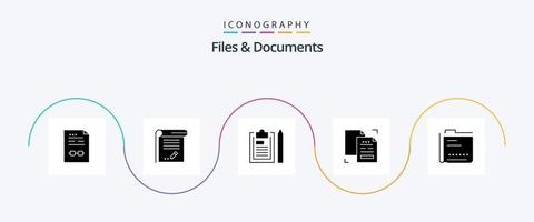 bestanden en documenten glyph 5 icoon pak inclusief gegevens. inhoud. Opmerking. plan. het dossier vector