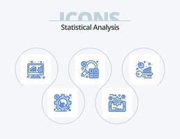 statistisch analyse blauw icoon pak 5 icoon ontwerp. maatstaf. financiën. analyse. bedrijf. accounting vector