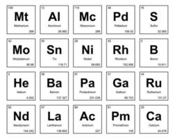 20 preiodisch tafel van de elementen icoon pak ontwerp vector