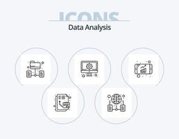 gegevens analyse lijn icoon pak 5 icoon ontwerp. gegevens. digitaal. beheer. databank. tijdlijn vector