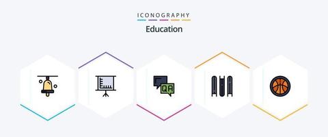 onderwijs 25 gevulde lijn icoon pak inclusief onderwijs. bestanden. antwoorden. onderwijs. vector