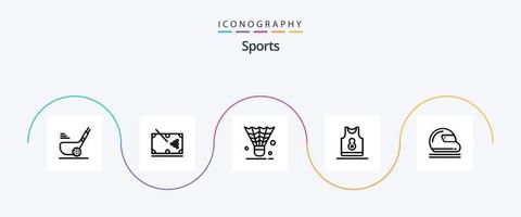 sport- lijn 5 icoon pak inclusief sport. basketbal. stok. sport. shuttle vector