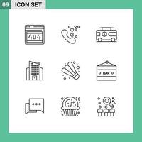 9 gebruiker koppel schets pak van modern tekens en symbolen van sport badminton combo wolkenkrabber gebouw bewerkbare vector ontwerp elementen