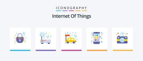 internet van dingen vlak 5 icoon pak inclusief connectiviteit. betaling. Wifi. online. slim. creatief pictogrammen ontwerp vector