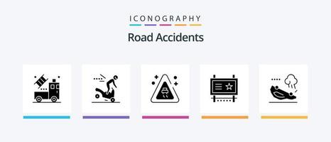 weg ongevallen glyph 5 icoon pak inclusief auto. weg reclame. signalering. Promotie. reclame. creatief pictogrammen ontwerp vector