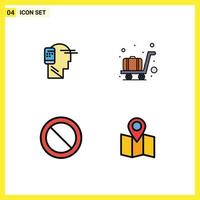 4 creatief pictogrammen modern tekens en symbolen van communicatie eenvoudig mobiel bagage plaats bewerkbare vector ontwerp elementen