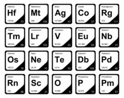 20 preiodisch tafel van de elementen icoon pak ontwerp vector