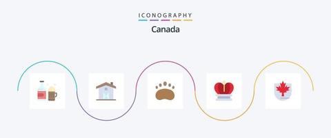 Canada vlak 5 icoon pak inclusief blad. rijk. onderwijs. Koninklijk. kroon vector