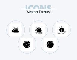 weer glyph icoon pak 5 icoon ontwerp. zonsondergang. wolk. bewolkt. maan. wind vector