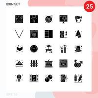 modern reeks van 25 solide glyphs en symbolen zo net zo programmering ontwikkelen pakket computer teken bewerkbare vector ontwerp elementen