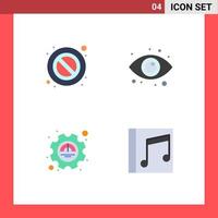 voorraad vector icoon pak van 4 lijn tekens en symbolen voor verboden prestatie oog web album bewerkbare vector ontwerp elementen
