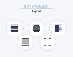 lay-out lijn gevulde icoon pak 5 icoon ontwerp. . vector