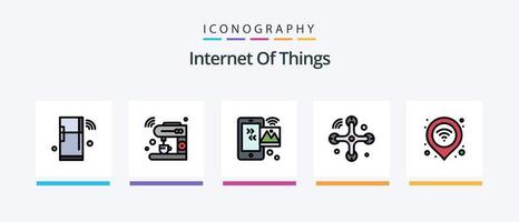 internet van dingen lijn gevulde 5 icoon pak inclusief iot. spellen. globaal. Wifi. internet van dingen. creatief pictogrammen ontwerp vector