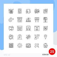 25 lijn concept voor websites mobiel en apps bal menselijk telefoon diagram analyse bewerkbare vector ontwerp elementen