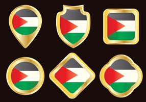 Gouden badge Gaza Strip Vector