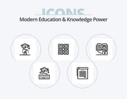 modern onderwijs en kennis macht lijn icoon pak 5 icoon ontwerp. muis. abc. kamer. docent. experimenteel fysica vector