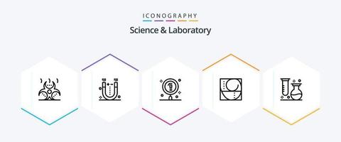 wetenschap 25 lijn icoon pak inclusief chemie. proportie. biologie. perfectie. wetenschap vector