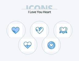 hart blauw icoon pak 5 icoon ontwerp. . romantisch. Leuk vinden. liefde. zorg vector
