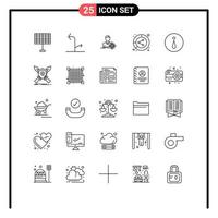 reeks van 25 modern ui pictogrammen symbolen tekens voor info delen focus lood conversie bewerkbare vector ontwerp elementen