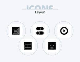 lay-out glyph icoon pak 5 icoon ontwerp. bezig met laden. ellips. taart. twee. lay-out vector