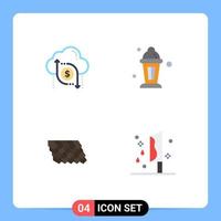 4 universeel vlak icoon tekens symbolen van wolk dak pijl Islam top bewerkbare vector ontwerp elementen