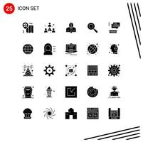 universeel icoon symbolen groep van 25 modern solide glyphs van chating babbelen artiest vind zoeken bewerkbare vector ontwerp elementen