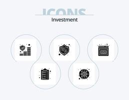 investering glyph icoon pak 5 icoon ontwerp. . ondernemerschap. investering. bedrijf ontwikkeling. veiligheid vector
