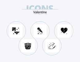 Valentijn glyph icoon pak 5 icoon ontwerp. liefde. liefde. pen. dag. Valentijn vector