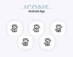 android app lijn icoon pak 5 icoon ontwerp. app. smartphone. app. mobiel. app vector