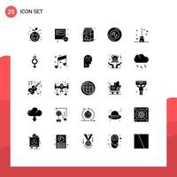 reeks van 25 modern ui pictogrammen symbolen tekens voor bezem speler ontbijt Notitie muziek- bewerkbare vector ontwerp elementen