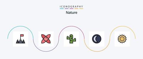 natuur lijn gevulde vlak 5 icoon pak inclusief natuur. bloem. natuur. kamille. nacht vector