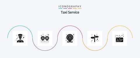 taxi onderhoud glyph 5 icoon pak inclusief licentie. kaart. plaats. teken. richting vector